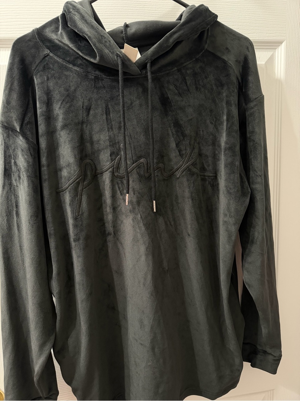 Pink Velour Hooded Pullover